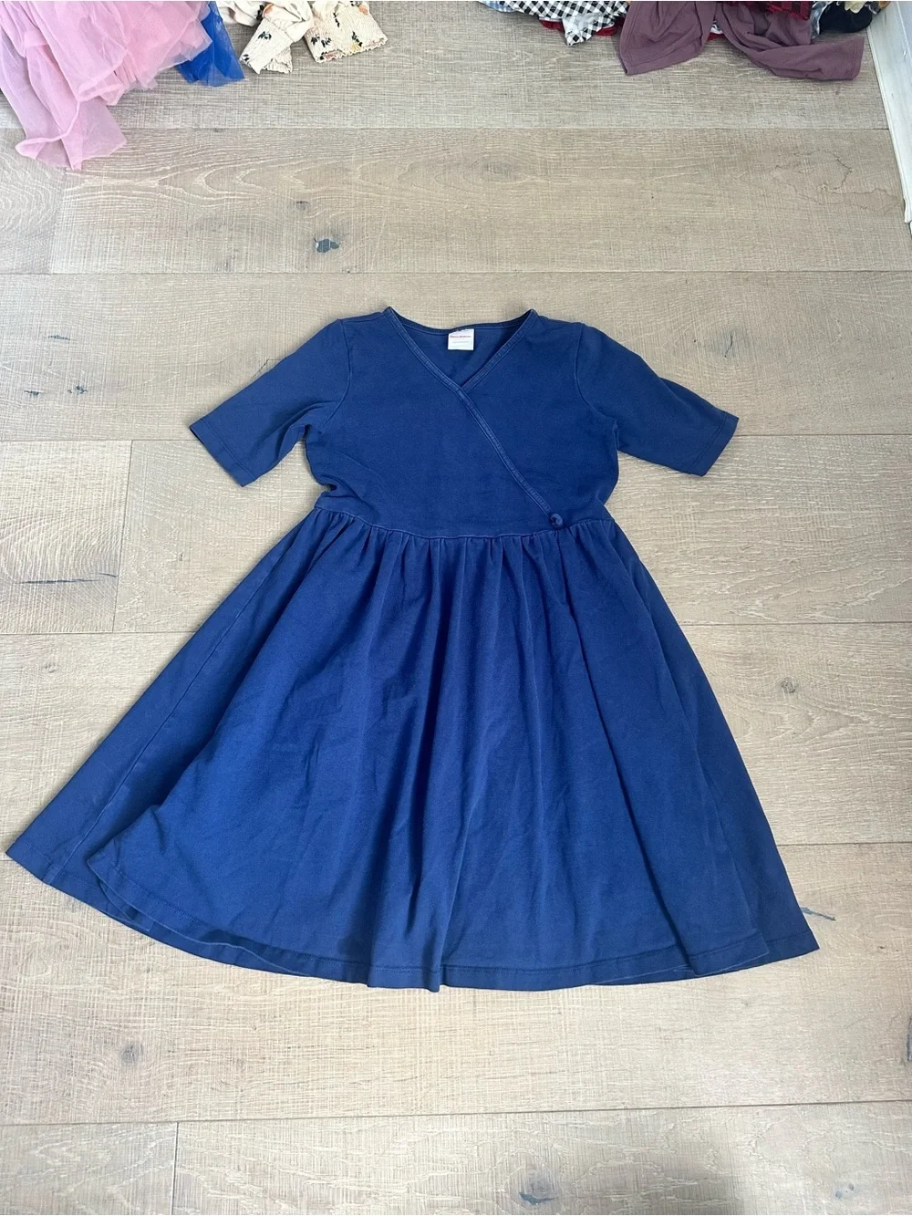 Hanna Andersson Navy Blue Cotton Wrap-Style Dress